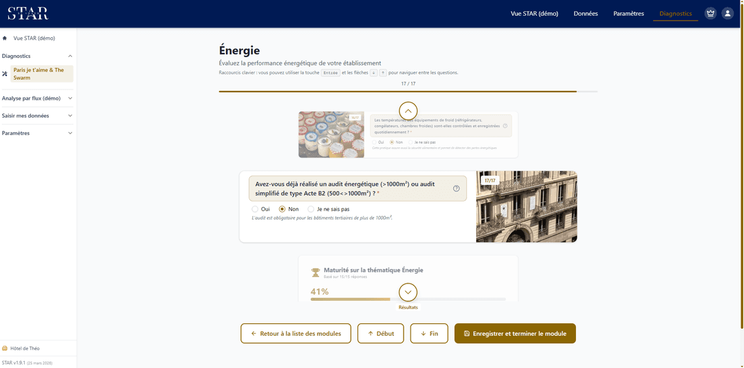Diagnostic RSE - Résultats et radar